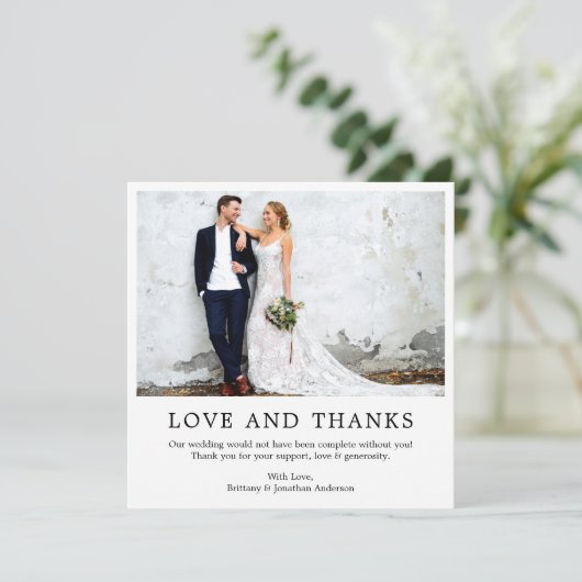 ミニマモダンリストシンプルのラブアンドス感謝していクア サンキューカード (スタンド正面)