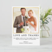ミニマモダンリストシンプルのラヴ感謝してい写真金ゴールド サンキューカード (スタンド正面)