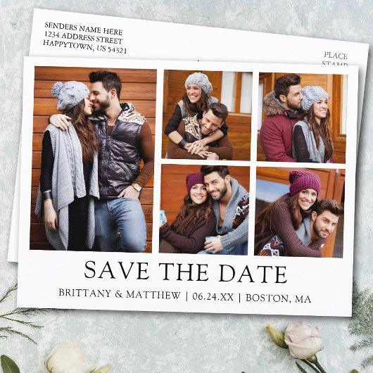 ミニマモダンリストシンプルの写真を保存する5 ポストカード