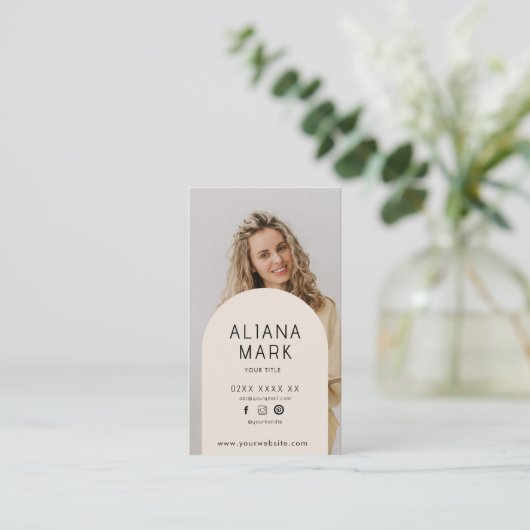 ミニマモダンリストシンプルの写真プロフェッショナル 名刺 (スタンド正面)