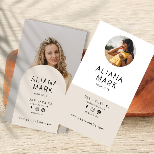 ミニマモダンリストシンプルの写真プロフェッショナル 名刺