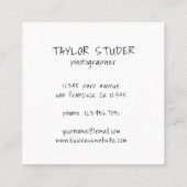 ミニマモダンリストシンプルの写真撮影 スクエア名刺 (裏面)