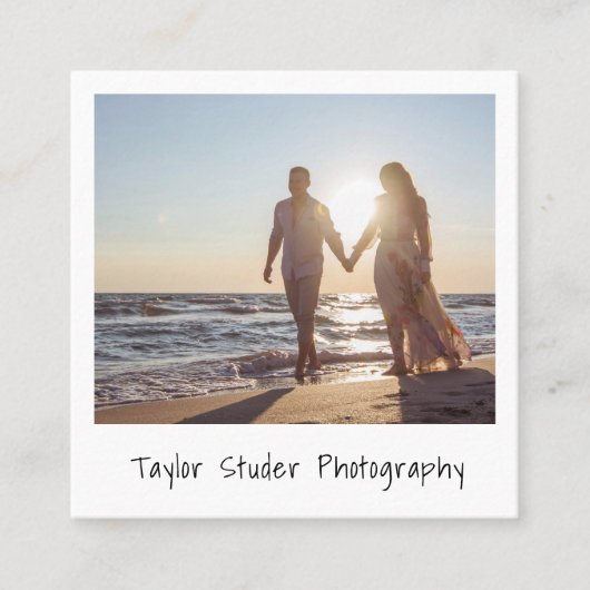 ミニマモダンリストシンプルの写真撮影 スクエア名刺 (正面)