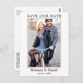 ミニマモダンリストシンプルの写真救Our Date ポストカード (正面/裏面)