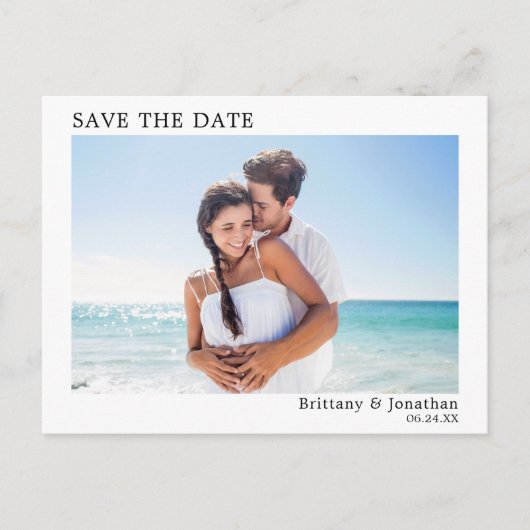 ミニマモダンリストシンプルの写真日付の保存 ポストカード (正面)