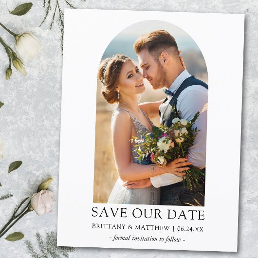 ミニマモダンリストシンプルの写真Arch 救 Our Date ポストカード