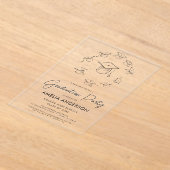 ミニマモダンリストシンプルの卒業党 アクリル招待状 (レイダウン)