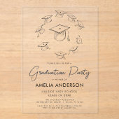 ミニマモダンリストシンプルの卒業党 アクリル招待状 (正面)