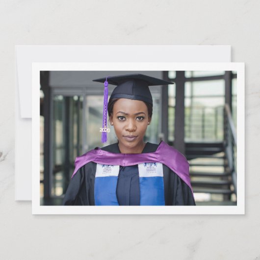 ミニマモダンリストシンプルの卒業写真の卒業 案内状 (裏面)