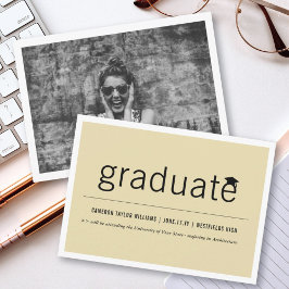 ミニマモダンリストシンプルの卒業写真 案内状