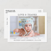 ミニマモダンリストシンプルの愛と感謝していベビー ポストカード (正面/裏面)