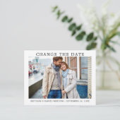 ミニマモダンリストシンプルの新しい日付の変更 ポストカード (スタンド正面)