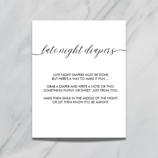 ミニマモダンリストシンプルの深夜おむつサイン ポスター