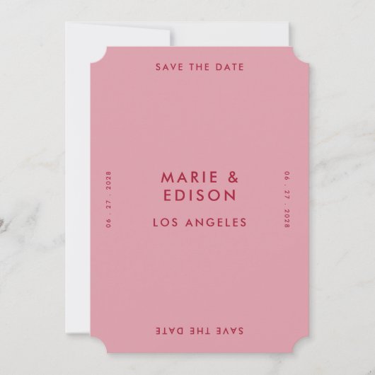 ミニマモダンリストシンプルの結婚式の日付を保存 招待状 (正面)