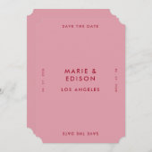ミニマモダンリストシンプルの結婚式の日付を保存 招待状 (正面/裏面)