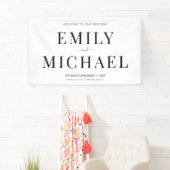 ミニマモダンリストシンプルの結婚歓迎バナー 横断幕 (インサイチュ)