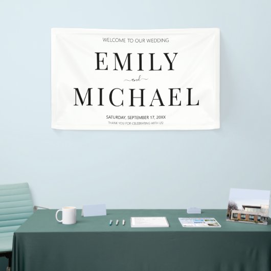 ミニマモダンリストシンプルの結婚歓迎バナー 横断幕 (トレードショー)