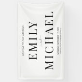 ミニマモダンリストシンプルの結婚歓迎バナー 横断幕 (縦)