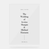 ミニマモダンリストシンプルの結婚歓迎 アクリルサイン (正面)