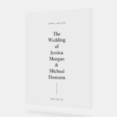 ミニマモダンリストシンプルの結婚歓迎 アクリルサイン (傾斜)