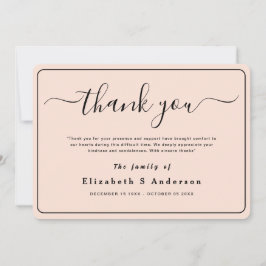 ミニマモダンリストシンプルの葬儀ありがとう カード