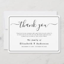 ミニマモダンリストシンプルの葬儀ありがとう