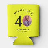 ミニマモダンリストシンプルの誕生日パーティー写真 缶クーラー (裏面)