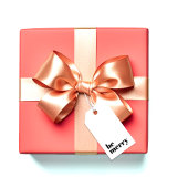 ミニマモダンリストシンプルのBeメリータイポグラフィ ギフトタグ