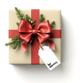 ミニマモダンリストシンプルのBeメリータイポグラフィ ギフトタグ