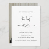 ミニマモダンリストシンプルのKnotフォト招待状 セーブザデート (正面/裏面)