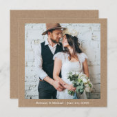 ミニマモダンリストシンプルのKraftの結婚写真 サンキューカード (正面/裏面)