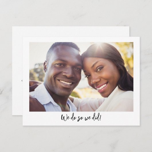 ミニマモダンリストシンプルのScript Photo Elopment 案内ポストカード (正面/裏面)