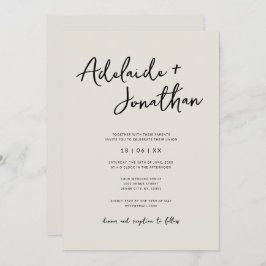 ミニマモダンリストシンプルアイボリー結婚式招待状 招待状