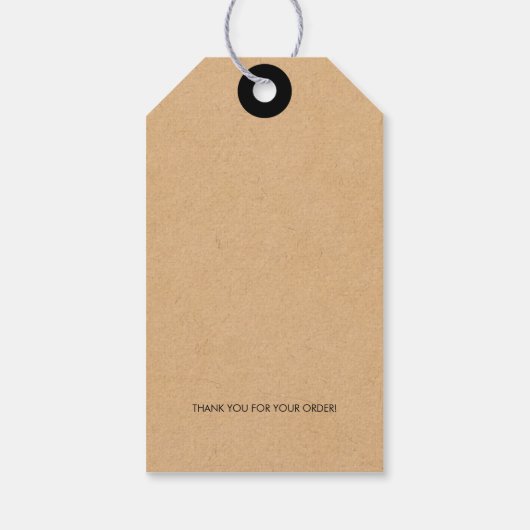 ミニマモダンリストシンプルアパレルクラフト紙 ギフトタグ (裏面)