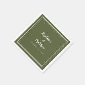 ミニマモダンリストシンプルオリーブグリーン結婚ズ スタンダードカクテルナプキン (角)