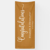 ミニマモダンリストシンプルオレンジおめでとう 横断幕 (縦)