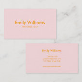 ミニマモダンリストシンプルオレンジピンクスクエア 名刺 (正面/裏面)