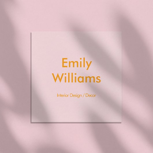 ミニマモダンリストシンプルオレンジピンク スクエア名刺