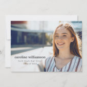 ミニマモダンリストシンプルオーバーレイ写真卒業 案内状 (正面)