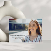 ミニマモダンリストシンプルオーバーレイ写真卒業 案内状