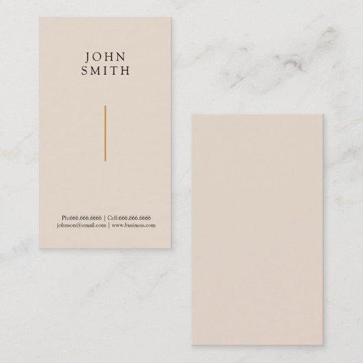 ミニマモダンリストシンプルクリーンモダン金ゴールド&クリーム 名刺 (正面/裏面)