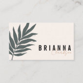 ミニマモダンリストシンプルグリーンリーフボタニカル 名刺 (正面)