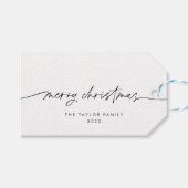 ミニマモダンリストシンプルシッエレガントク・クリスマス ギフトタグ (正面(横))