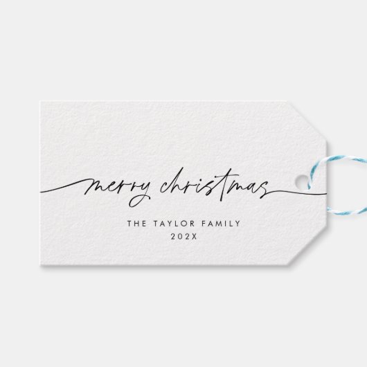 ミニマモダンリストシンプルシッエレガントク・クリスマス ギフトタグ (正面(横))