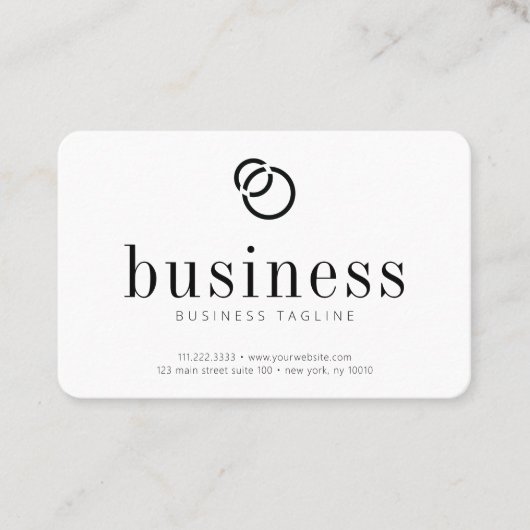 ミニマモダンリストシンプルシックロゴスキャンQRコード 名刺 (正面)