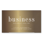 ミニマモダンリストシンプルシッフェイクク金ゴールドQRコード マグネット名刺 (正面)