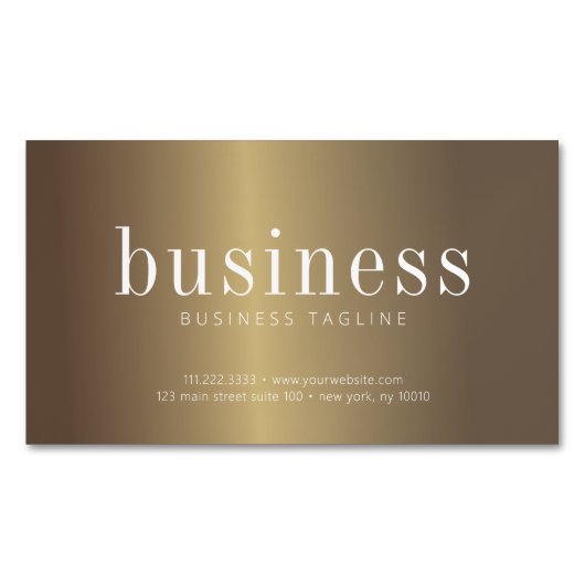 ミニマモダンリストシンプルシッフェイクク金ゴールドQRコード マグネット名刺 (正面)