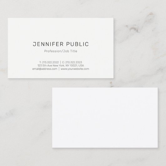 ミニマモダンリストシンプルテンプレートエレガントトレンディー 名刺 (正面/裏面)