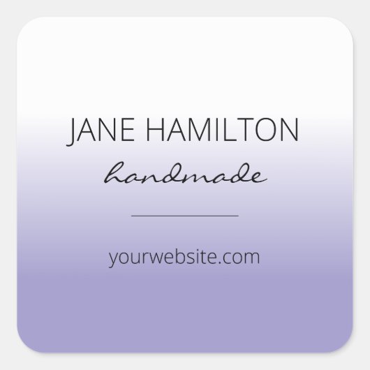 ミニマモダンリストシンプルパープル スクエアシール (正面)