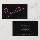 ミニマモダンリストシンプルピンクスクリプトプロフェッショナル 名刺 (正面/裏面)